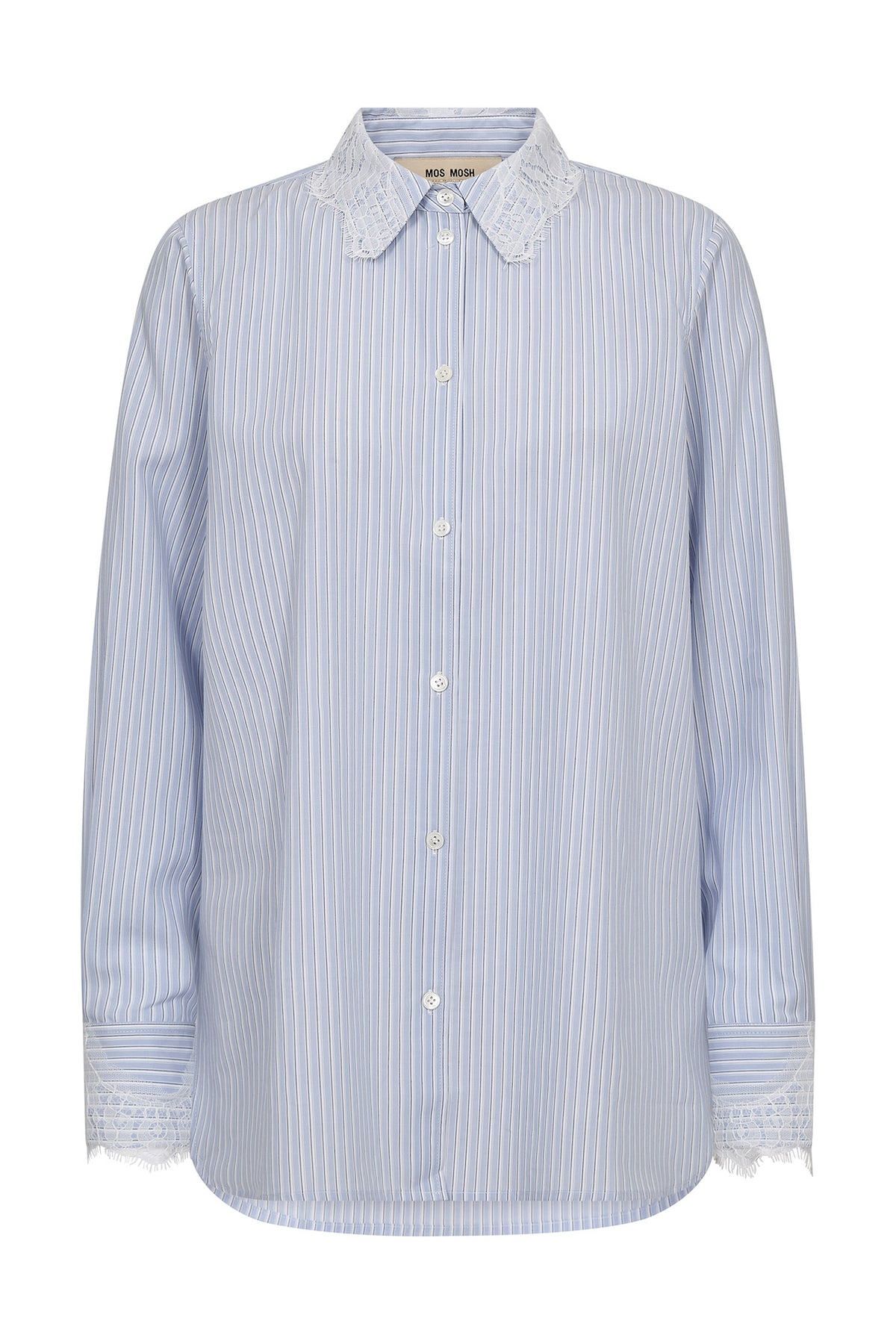 MMElinda Stripe Lace Shirt Brunnera Blue - 177120