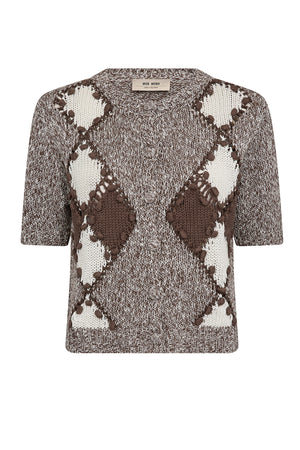 MMElio SS Knit Cardigan Coffee Quartz - 177700