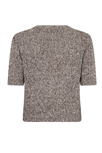 MMElio SS Knit Cardigan Coffee Quartz - 177700 Thumbnail