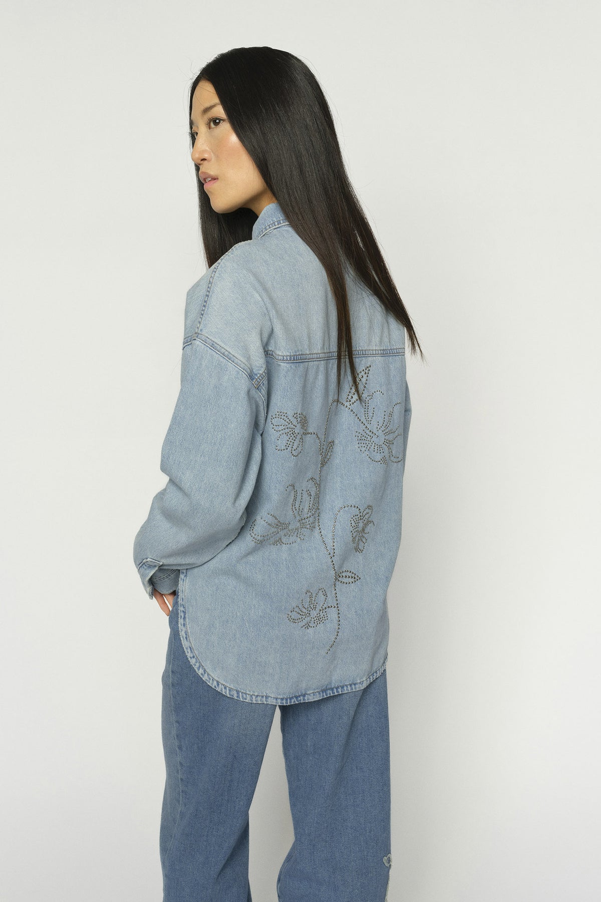 MMEmm Flower Shirt Light Blue - 178520