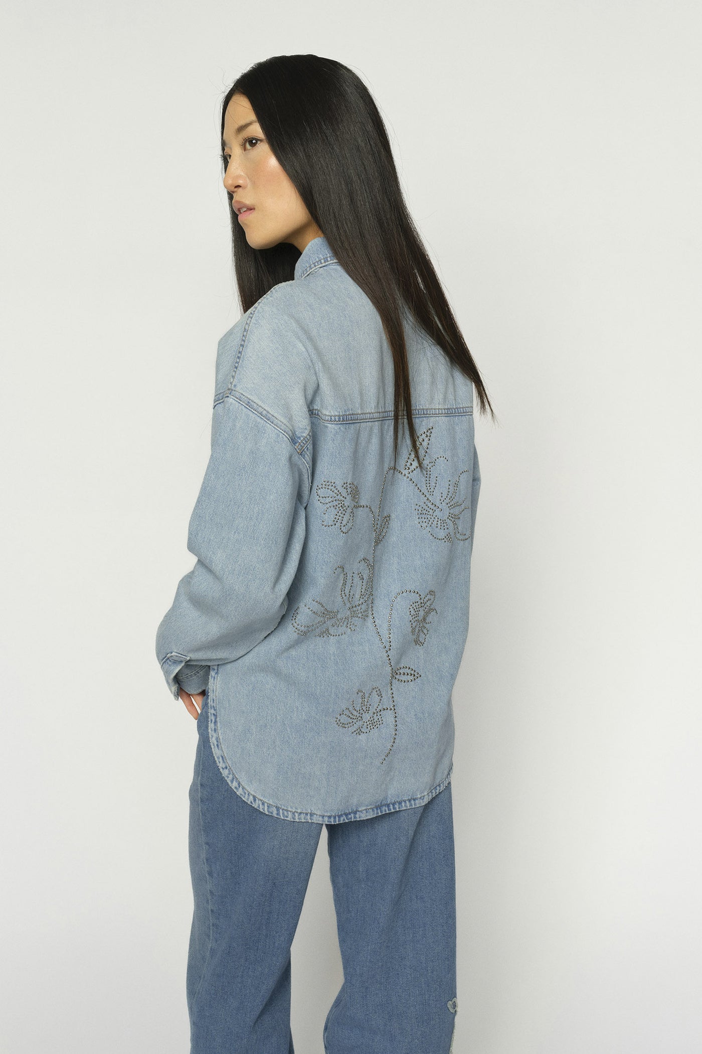 MMEmm Flower Shirt Light Blue - 178520