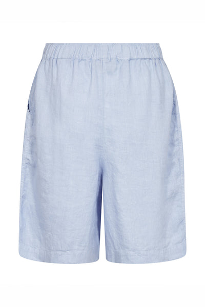 MMEmmie linen Bermuda Shorts Brunnera Blue - 168480 Thumbnail