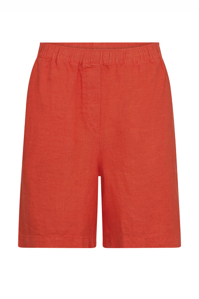 MMEmmie linen Bermuda Shorts Spicy Orange - 168480 Thumbnail