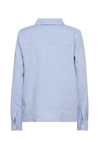 MMEnna Linen Pocket Blouse Brunnera Blue - 168430 Thumbnail