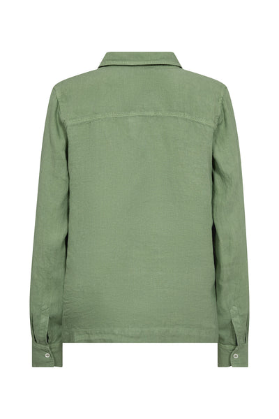 MMEnna Linen Pocket Blouse Turf Green - 168430 Thumbnail