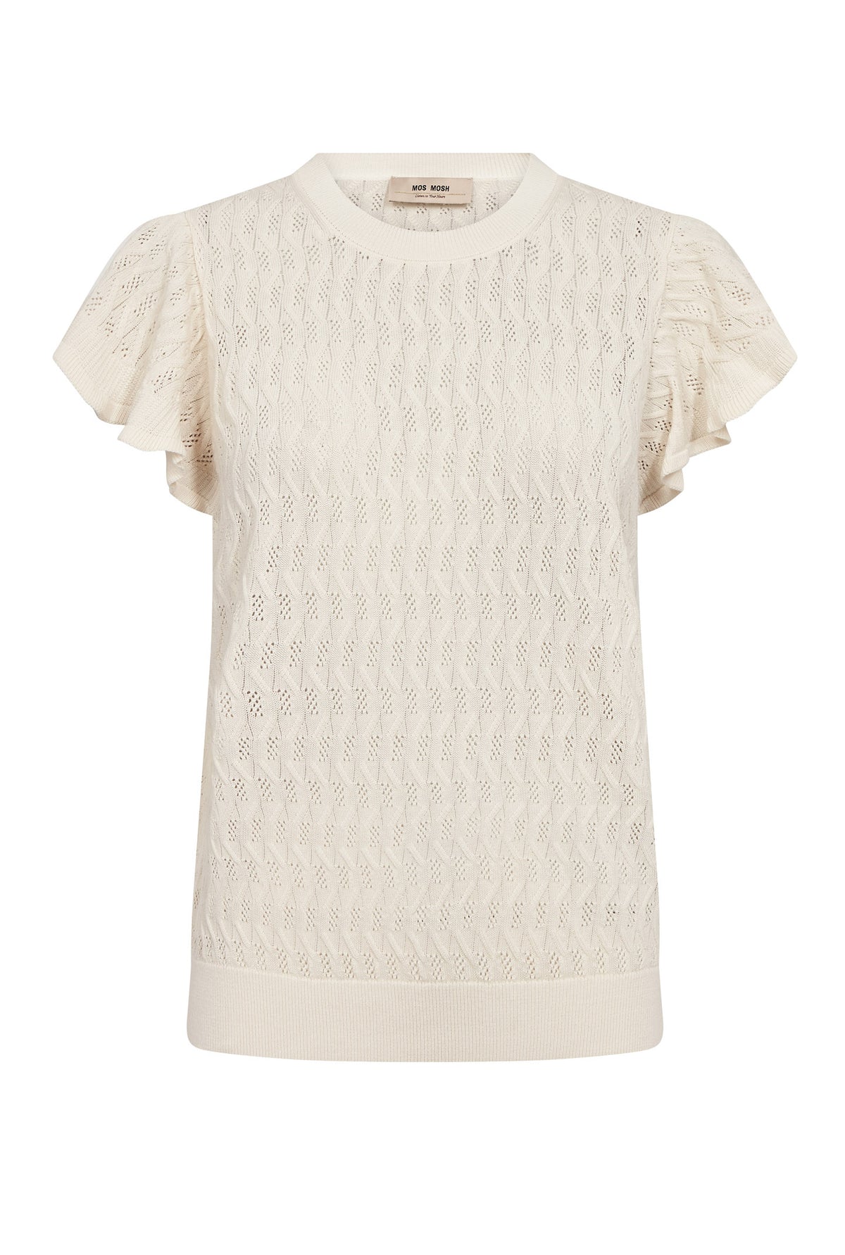 MMGanna Pattern O-Neck Knit To ECRU - 177580