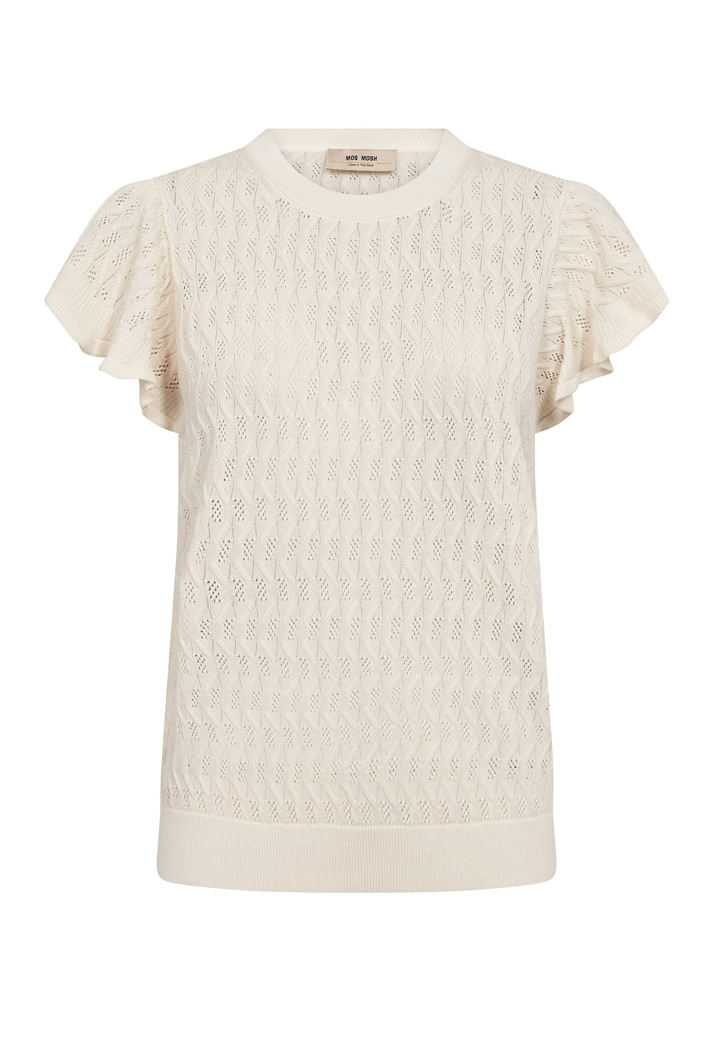 MMGanna Pattern O-Neck Knit To ECRU - 177580