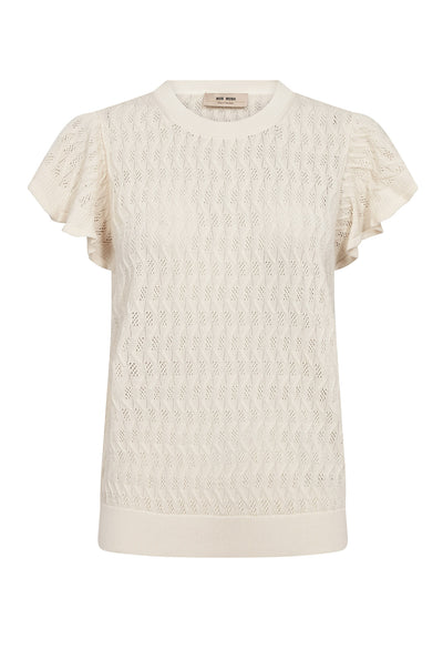 MMGanna Pattern O-Neck Knit To ECRU - 177580 Thumbnail
