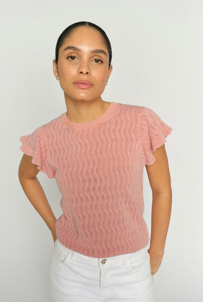 MMGanna Pattern O-Neck Knit To Peachy - 177580 Thumbnail
