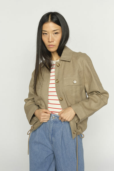 MMGinah Ramie Jacket Petrified Oak - 177000 Thumbnail