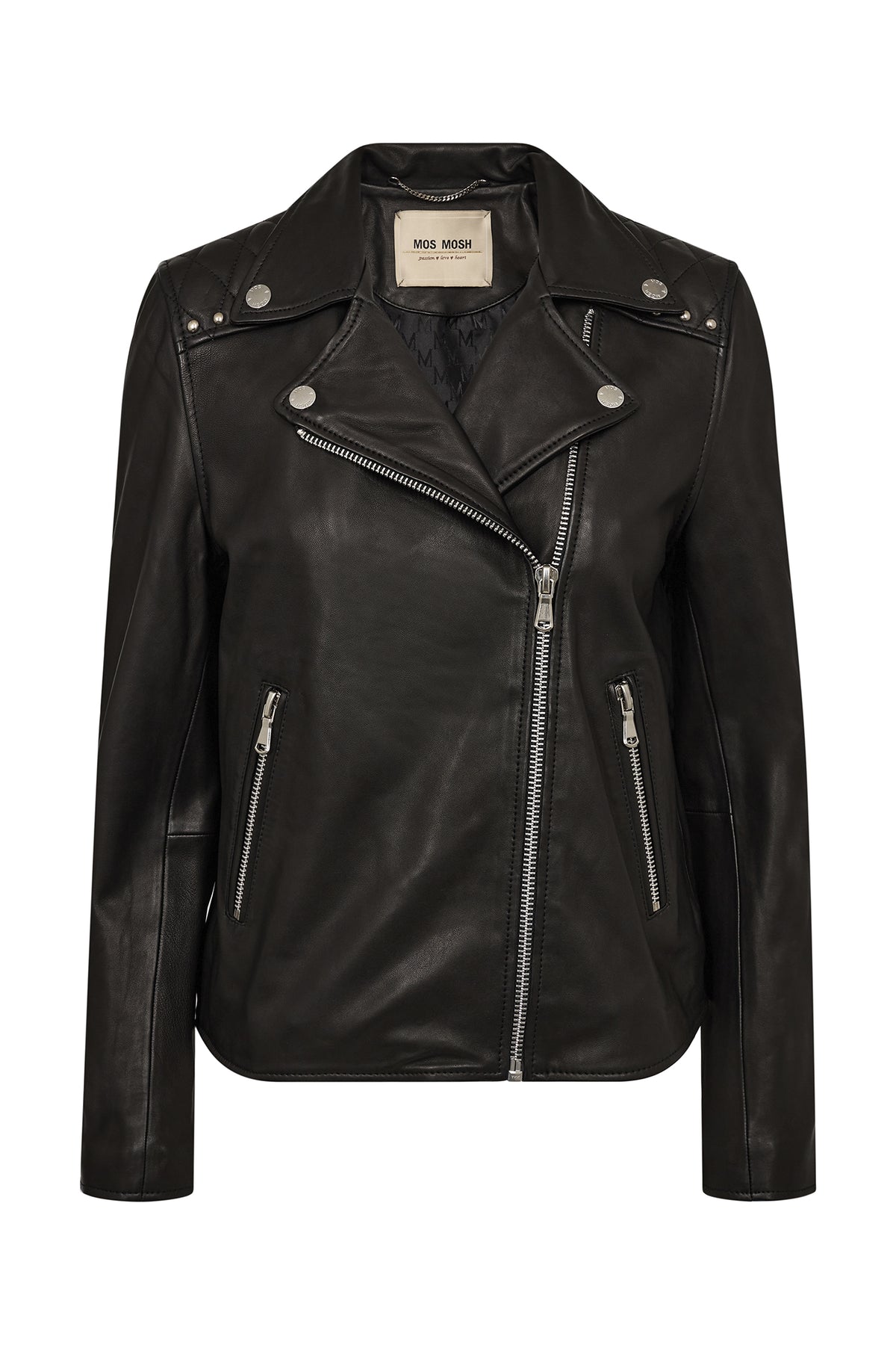 MMGoha Stud Leather Jacket Black - 175800