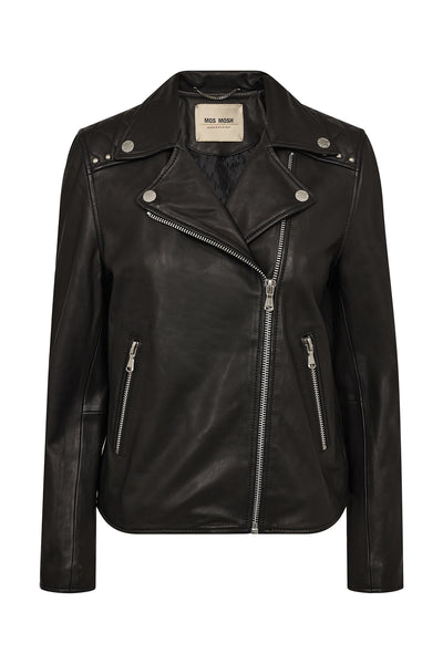 MMGoha Stud Leather Jacket Black - 175800 Thumbnail