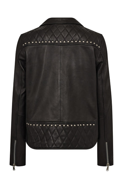 MMGoha Stud Leather Jacket Black - 175800 Thumbnail