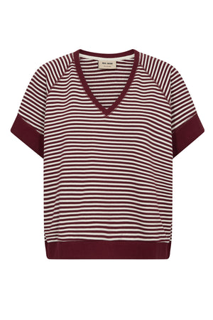 MMHolt V-SS Stripe Sweatshirt Cabernet - 179000