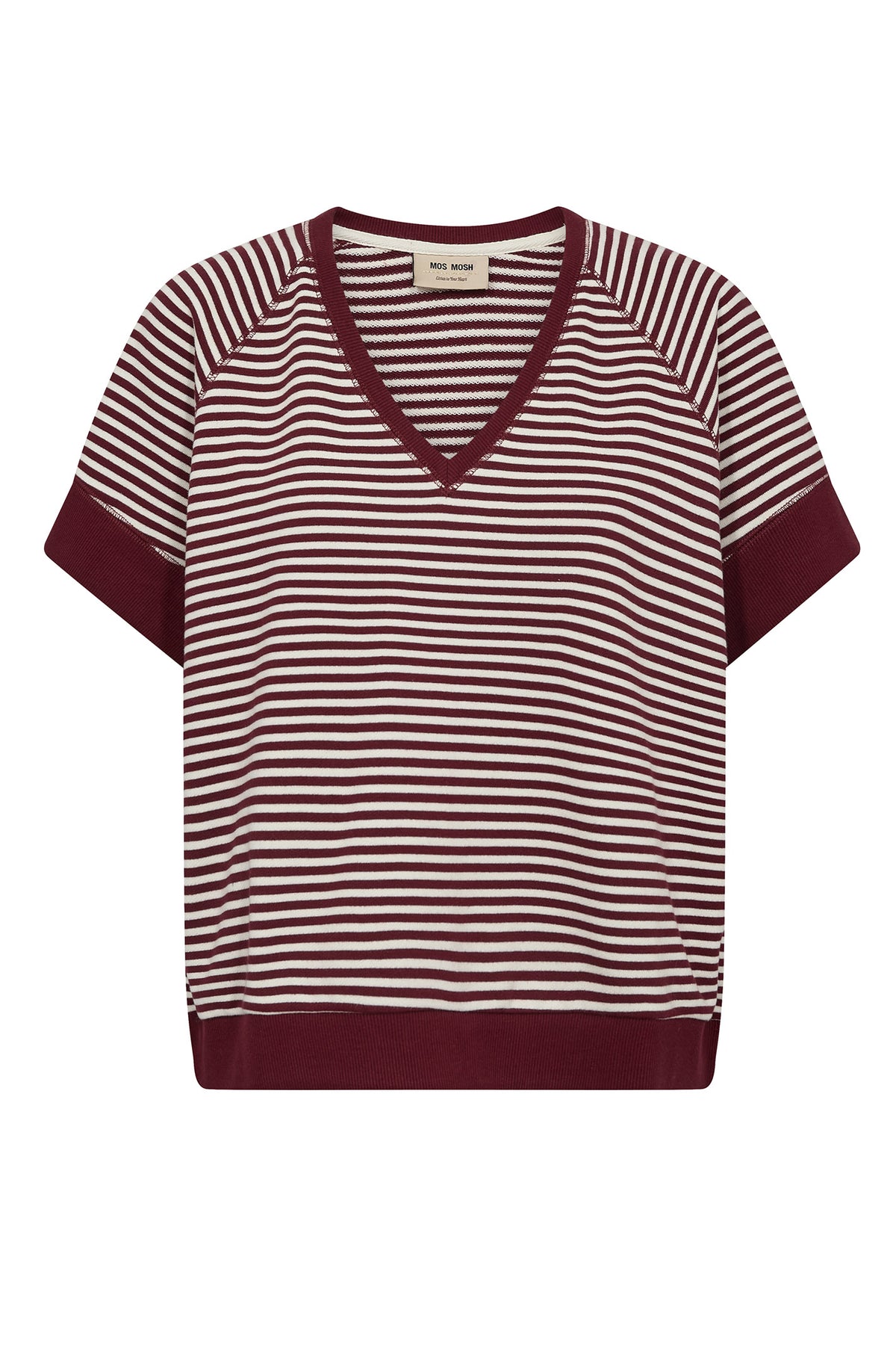 MMHolt V-SS Stripe Sweatshirt Cabernet - 179000