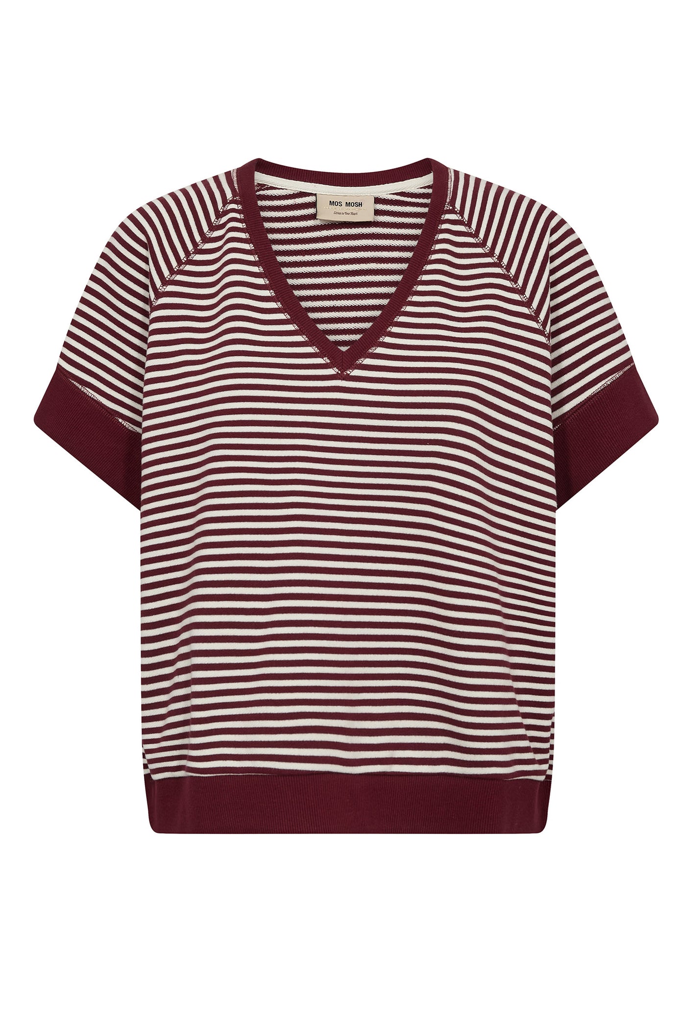 MMHolt V-SS Stripe Sweatshirt Cabernet - 179000
