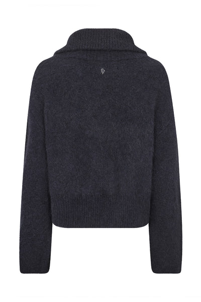 MMHulda Knit Zip Cardigan Salute Navy - 176130 Thumbnail