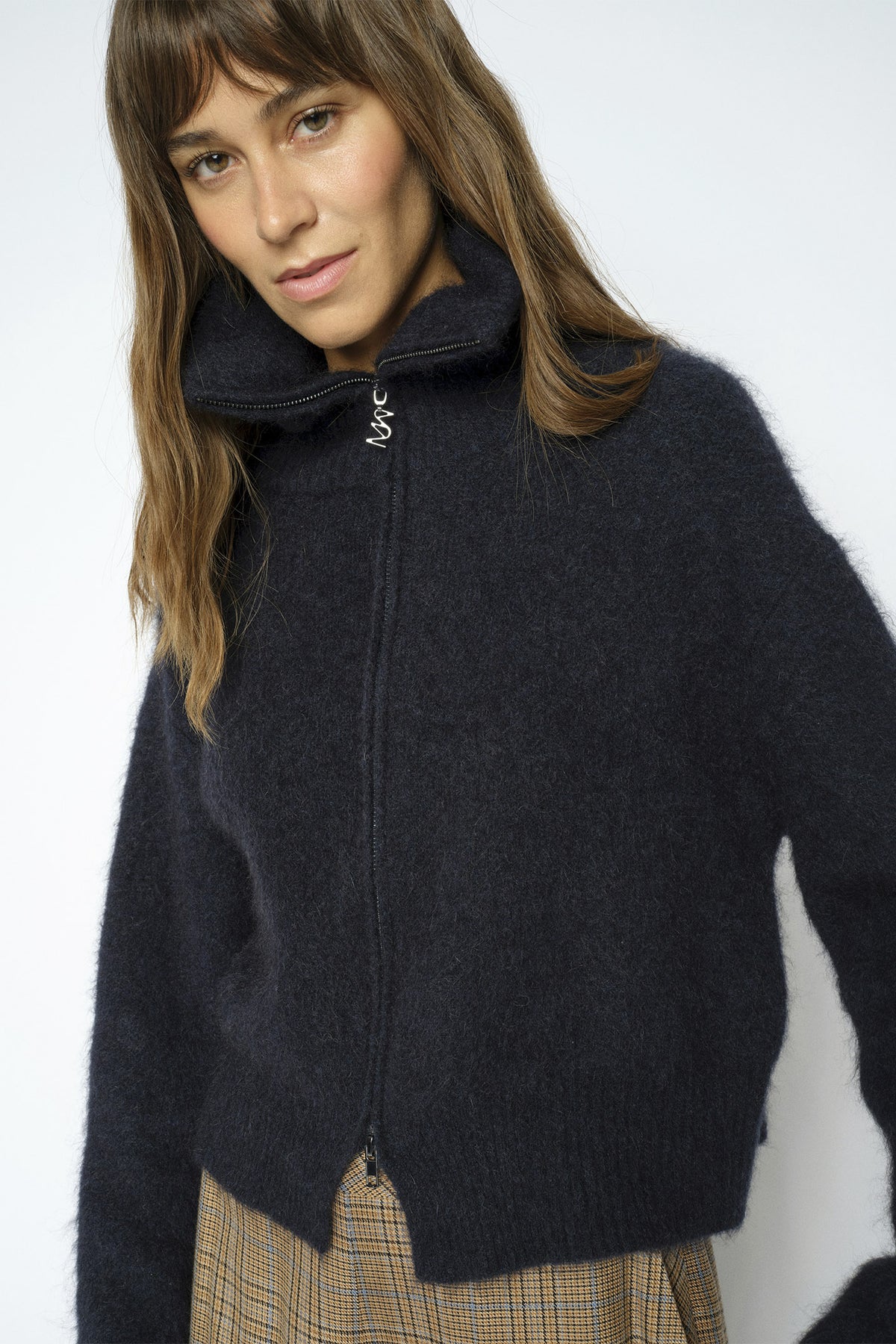 MMHulda Knit Zip Cardigan Salute Navy - 176130