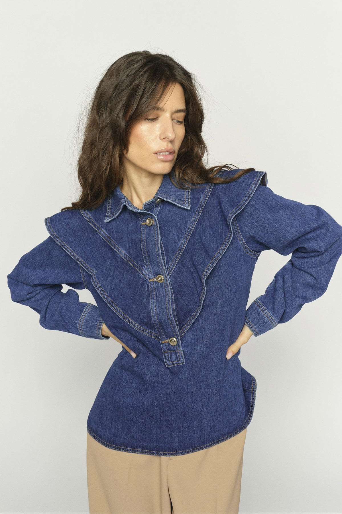 MMIrina Denim Shirt DARK BLUE - 178710