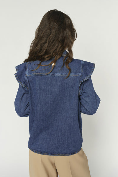 MMIrina Denim Shirt DARK BLUE - 178710 Thumbnail