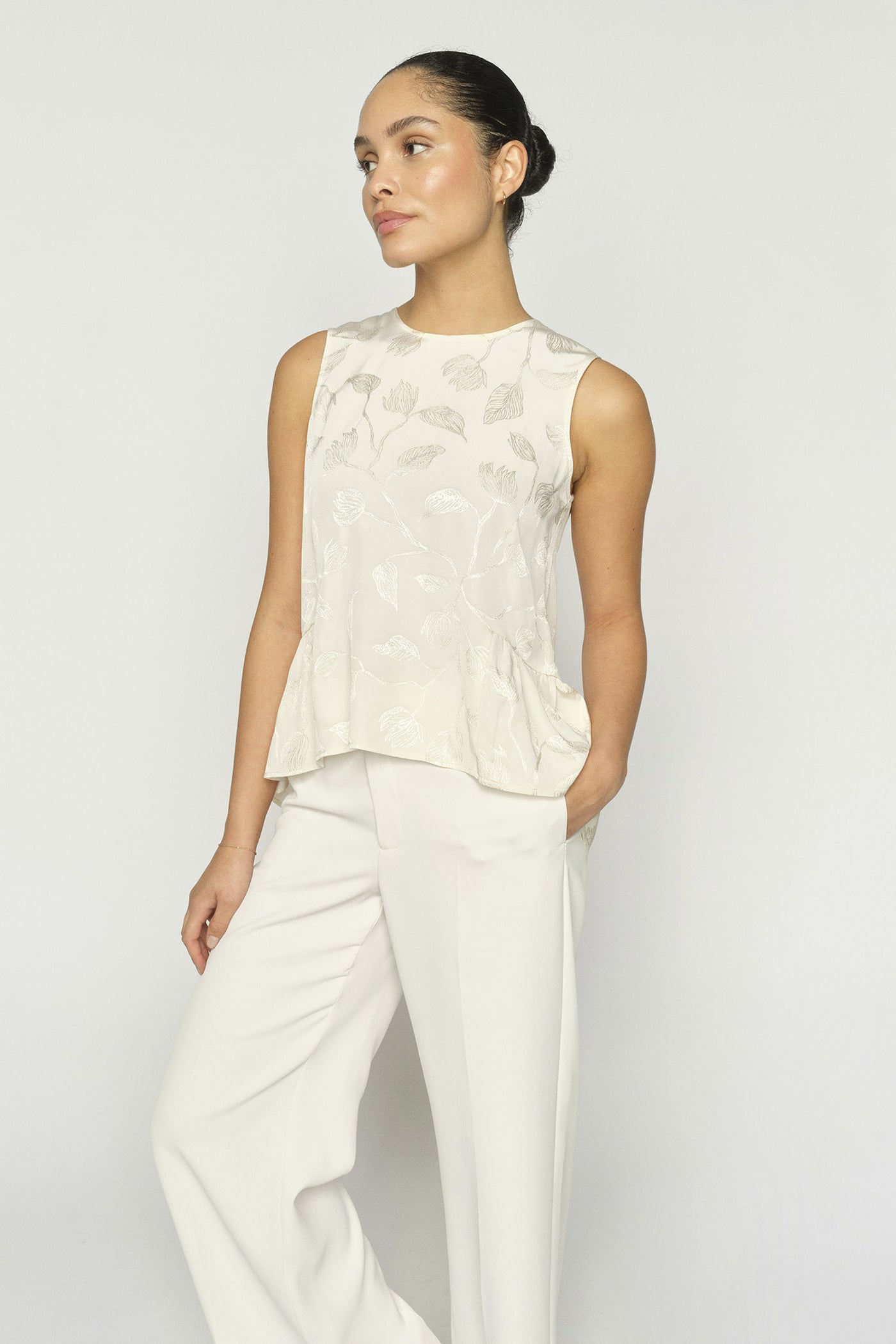 MMIxo Leaf Jacq Top ECRU - 178350