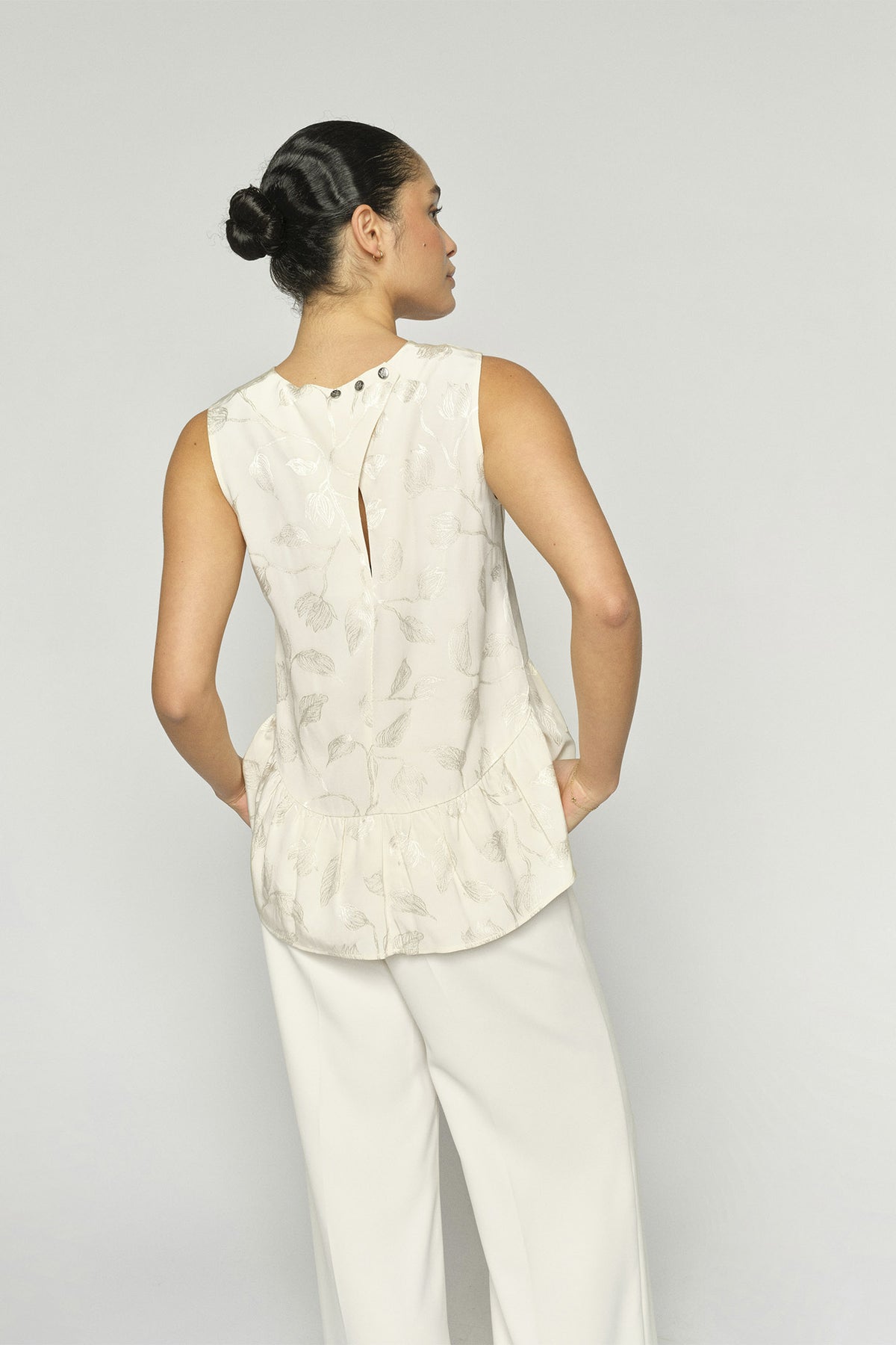 MMIxo Leaf Jacq Top ECRU - 178350