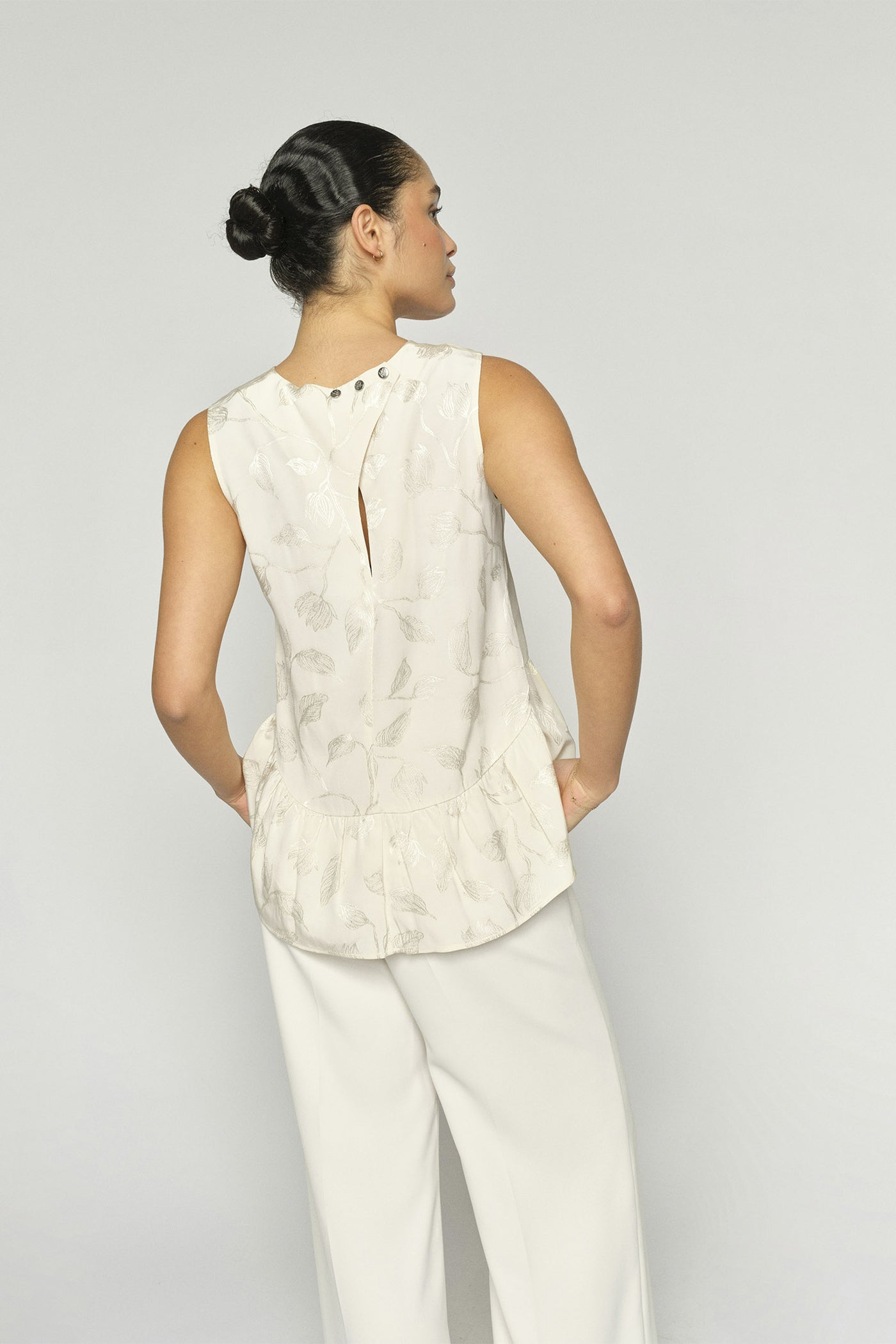 MMIxo Leaf Jacq Top ECRU - 178350