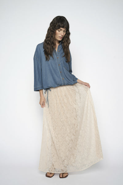 MMJurnee Lace Pleat Skirt Doeskin - 179670 Thumbnail