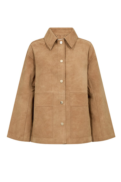 MMJustina Suede Jacket TAN - 177650 Thumbnail