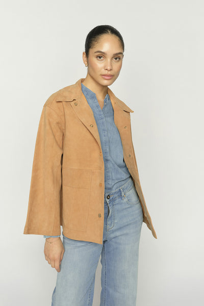 MMJustina Suede Jacket TAN - 177650 Thumbnail