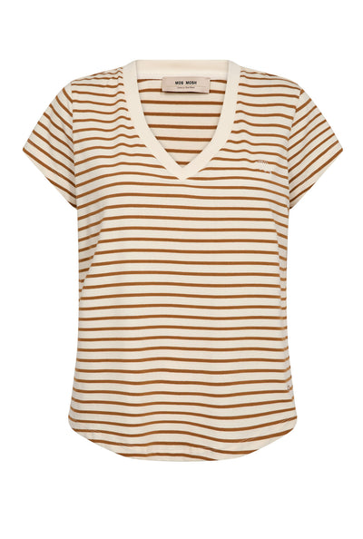 MMKala V-SS Stripe Tee Petrified Oak - 178690 Thumbnail