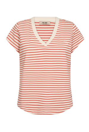 MMKala V-SS Stripe Tee Spicy Orange - 178690