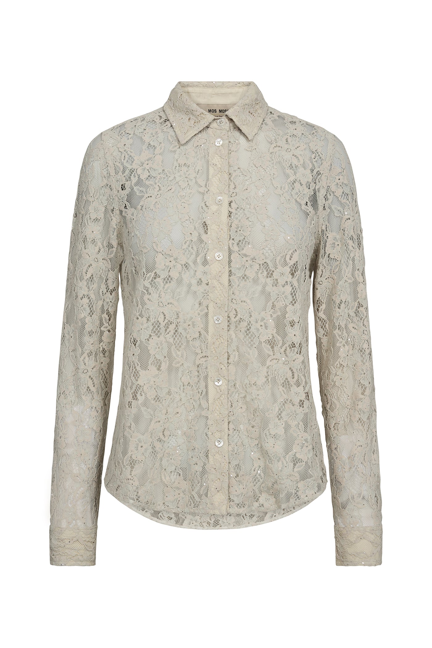 MMKether Lace Sequin Shirt Summer sand - 175640