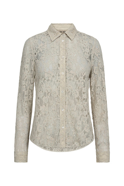 MMKether Lace Sequin Shirt Summer sand - 175640 Thumbnail