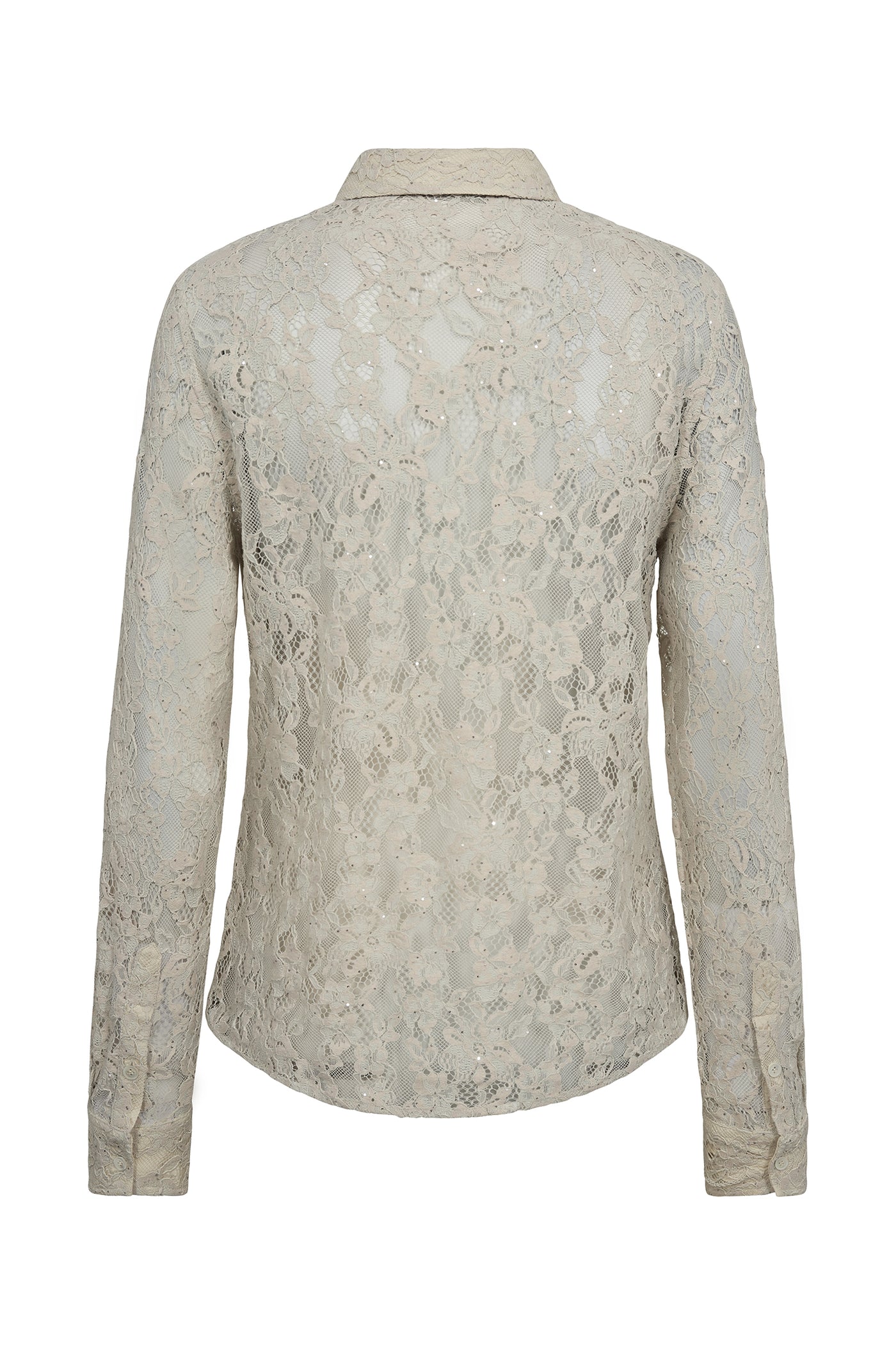 MMKether Lace Sequin Shirt Summer sand - 175640