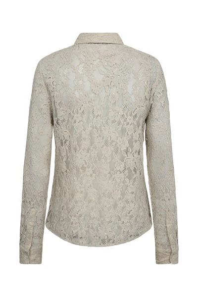 MMKether Lace Sequin Shirt Summer sand - 175640 Thumbnail
