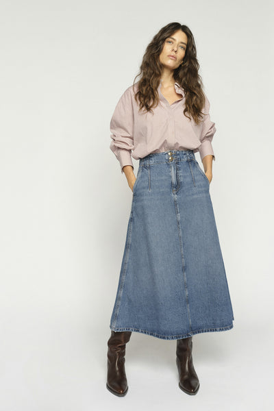 MMLeala Denim Skirt Mid Blue - 178130 Thumbnail