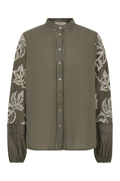 MMLouis Line Shirt Olive night - 177800 Thumbnail