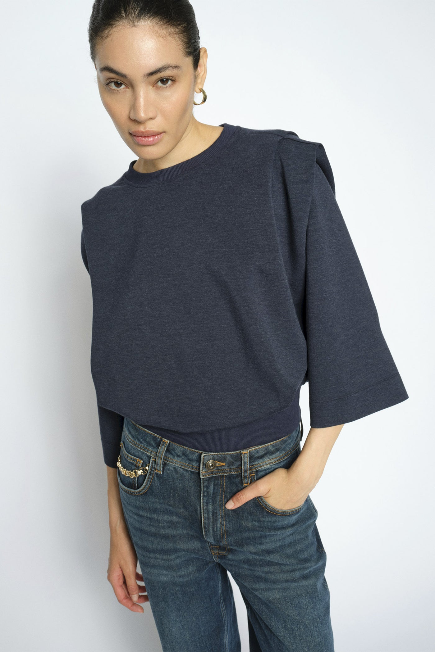 MMMae O-3/4 Sleeve Sweatshirt Salute Navy - 180790