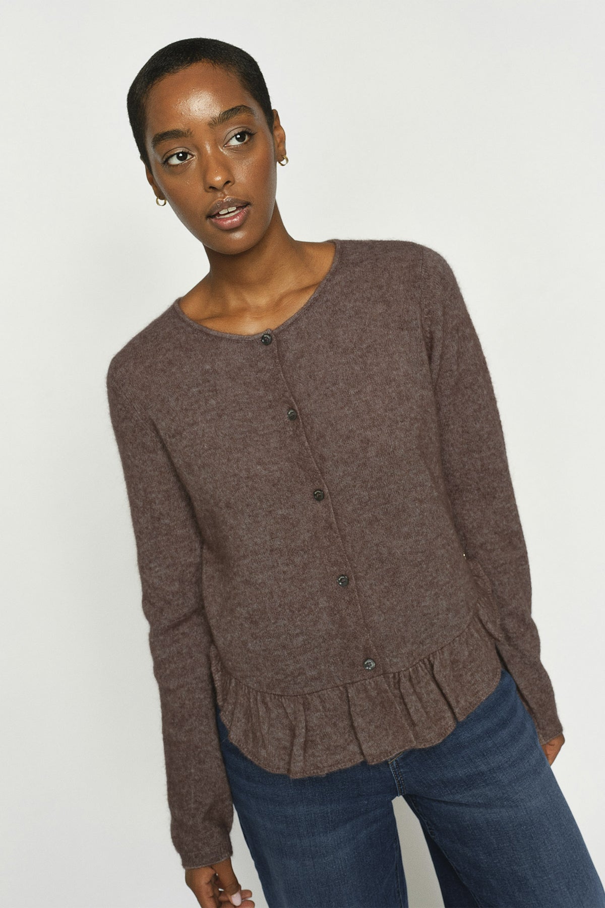 MMMape Alice Knit Cardigan Coffee Quartz - 177560