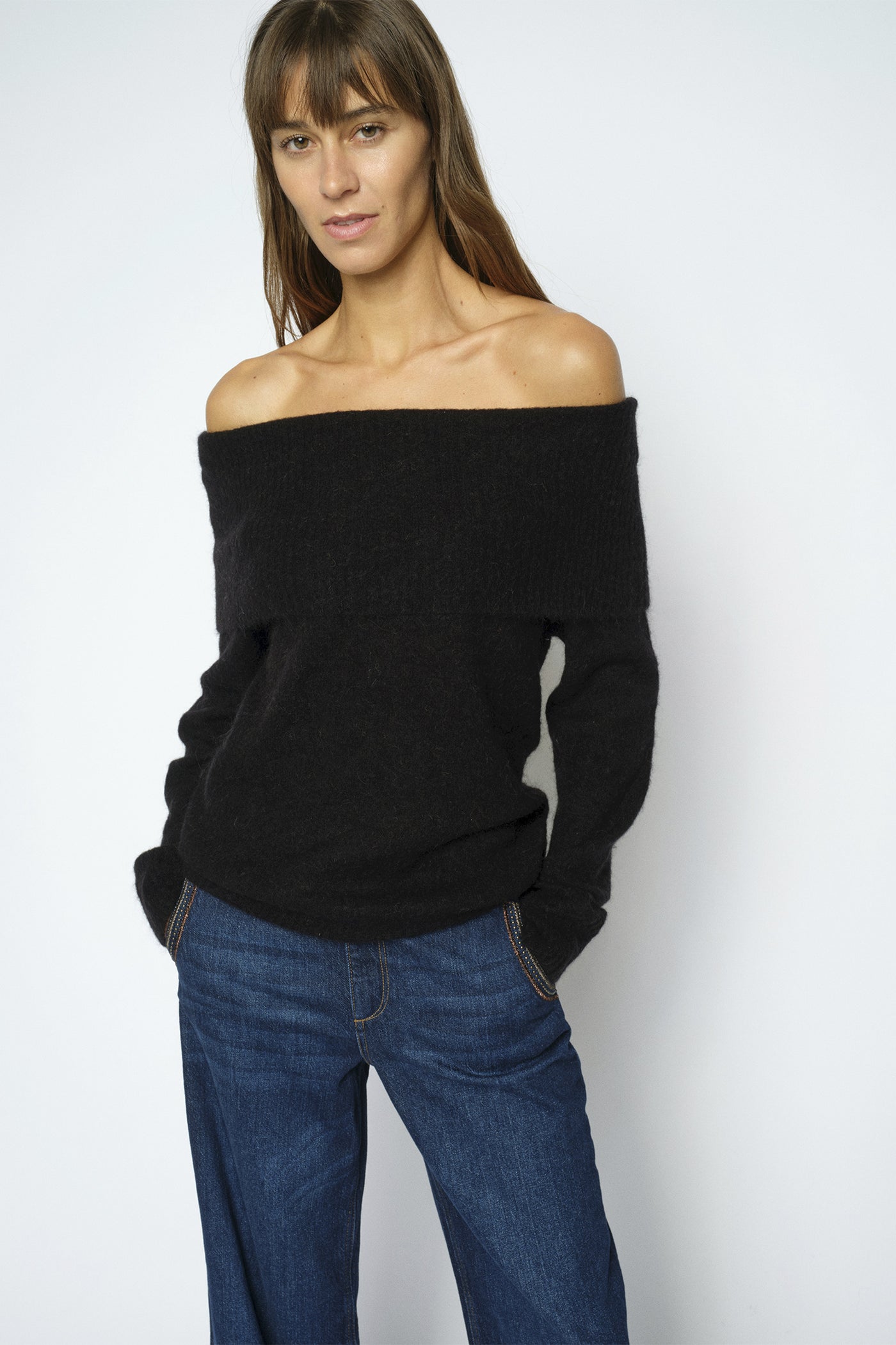 MMMape Off Shoulder Knit Black - 182180