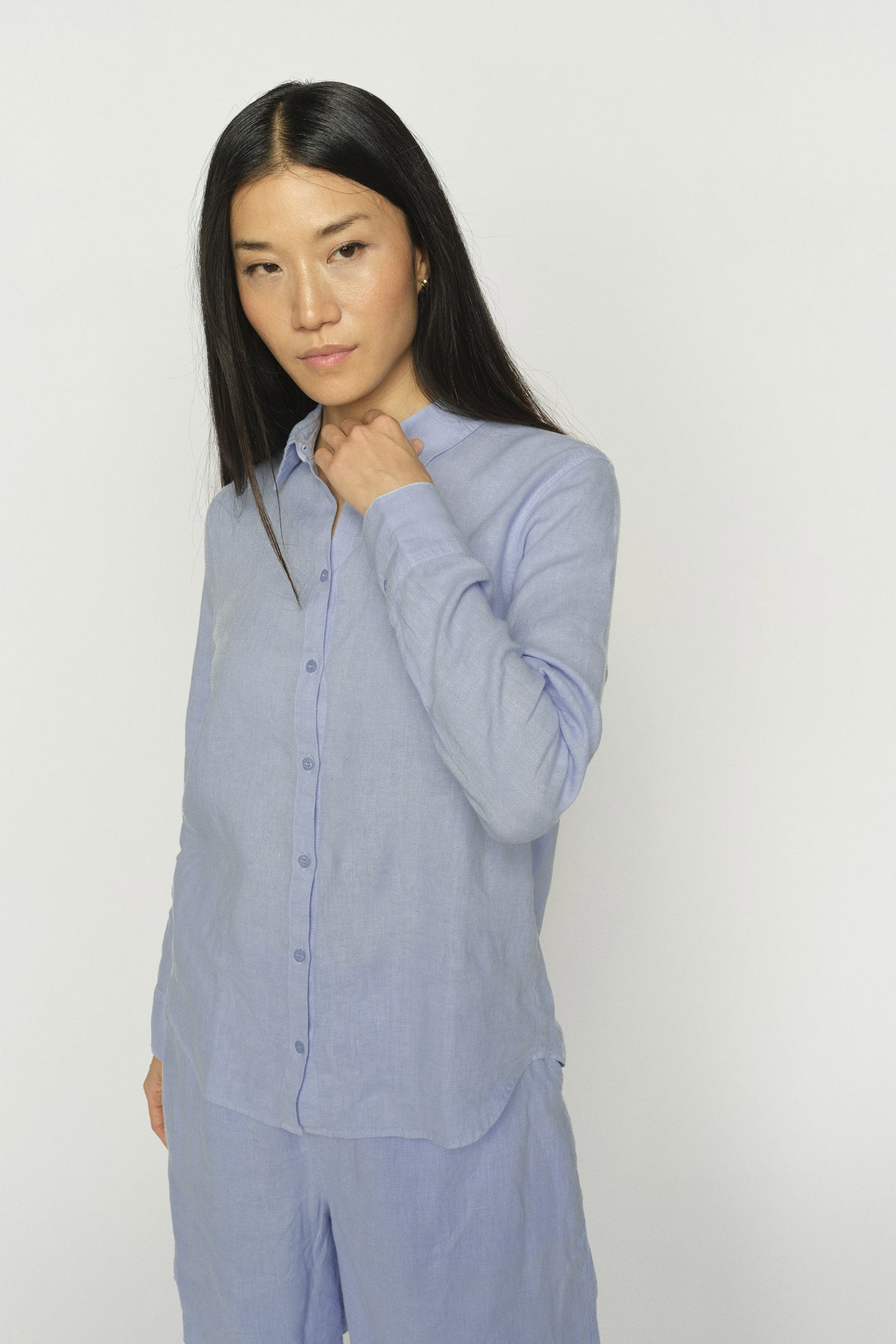 MMMartina Linen Shirt Brunnera Blue - 178790