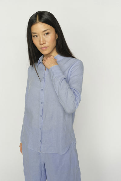 MMMartina Linen Shirt Brunnera Blue - 178790 Thumbnail