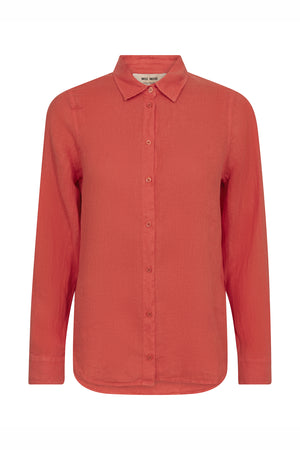 MMMartina Linen Shirt Spicy Orange - 178790