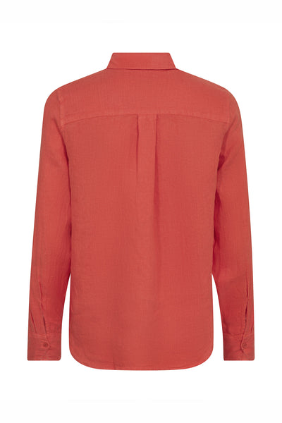 MMMartina Linen Shirt Spicy Orange - 178790 Thumbnail