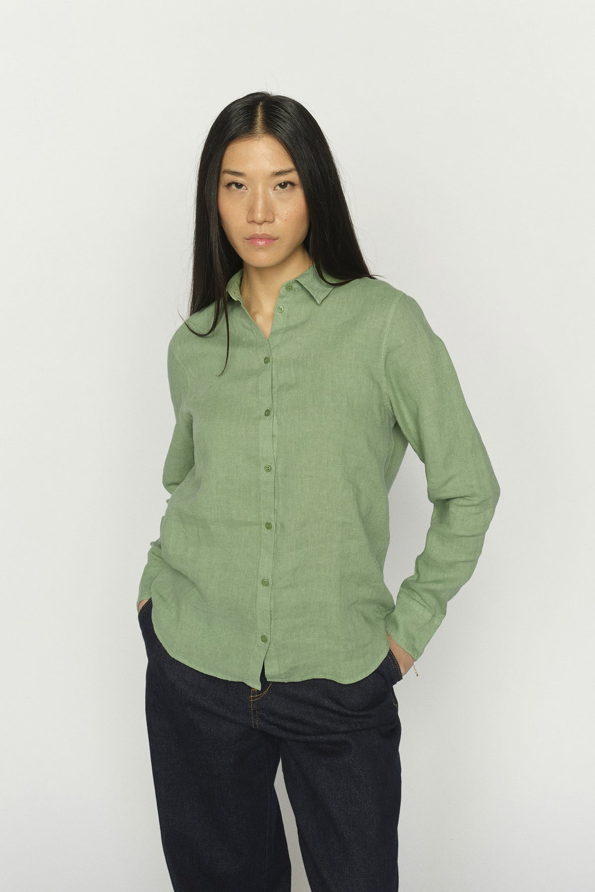 MMMartina Linen Shirt Turf Green - 178790