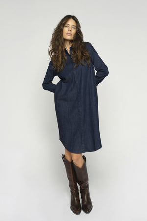 MMMattie Flip Denim Dress DARK BLUE - 178800