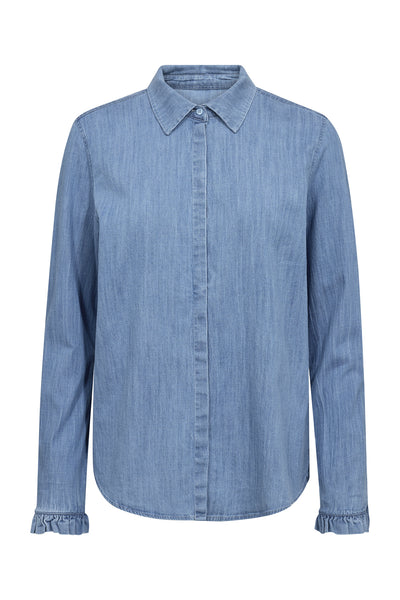 MMMattie Flip Denim Shirt Mid Blue - 168440 Thumbnail