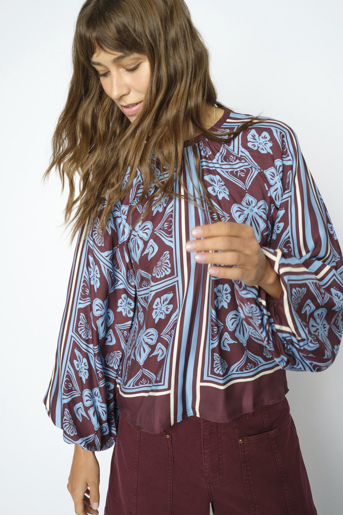 MMMilkey Linocut Blouse Port Royale - 181040