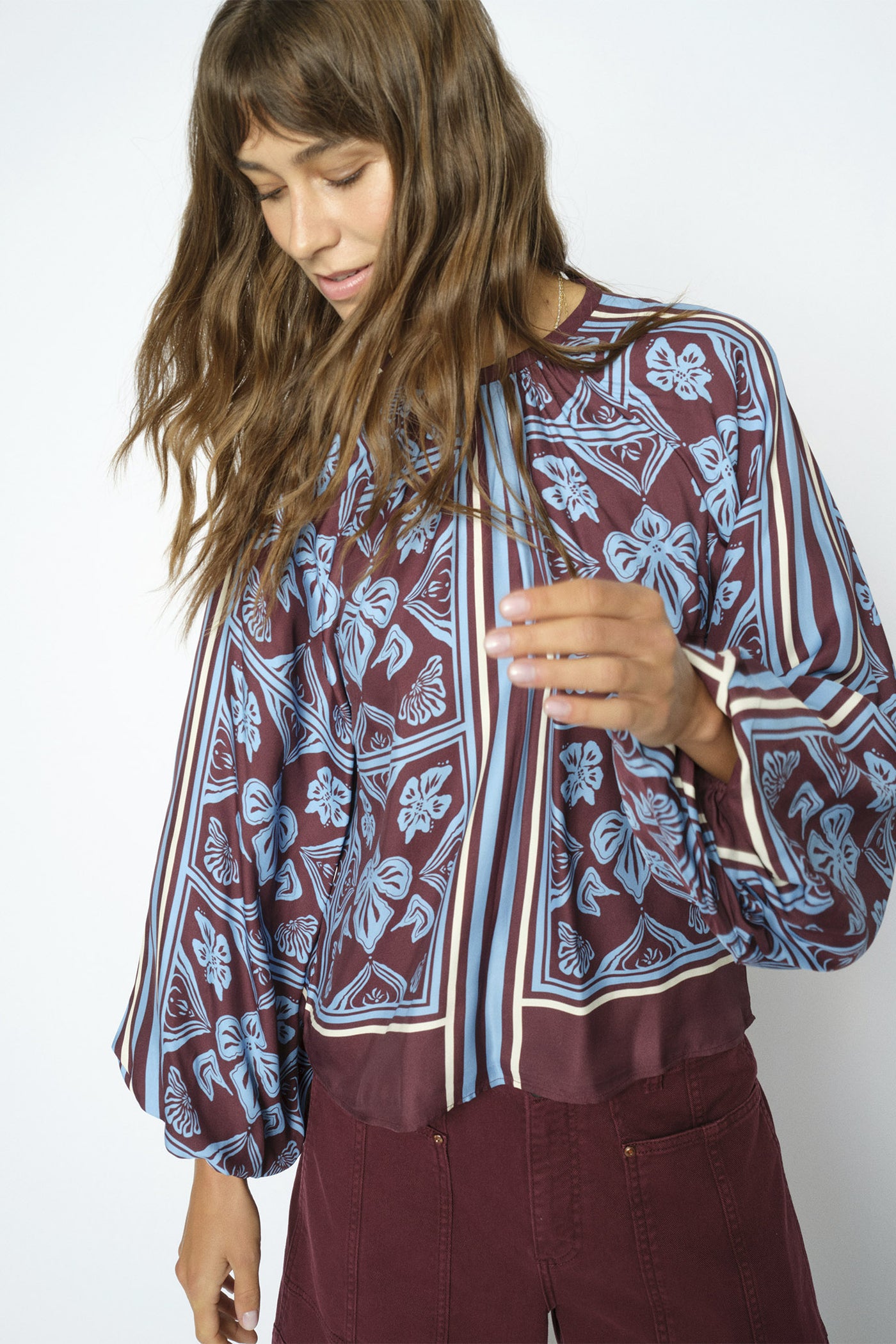 MMMilkey Linocut Blouse Port Royale - 181040